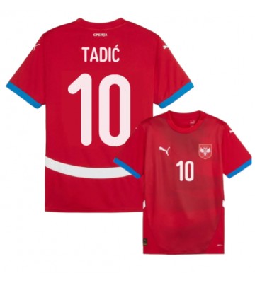 Serbien Dusan Tadic #10 Hemmatröja EM 2024 Kortärmad